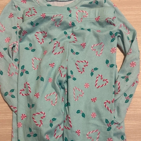 Cuddl Duds Blue Pajama Set with Peppermint Design - Picture 4 of 4